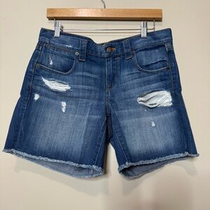J. Crew Blue Distressed Jean Shorts